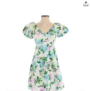 Old Navy Floral Mini Dress - Green and Blue
